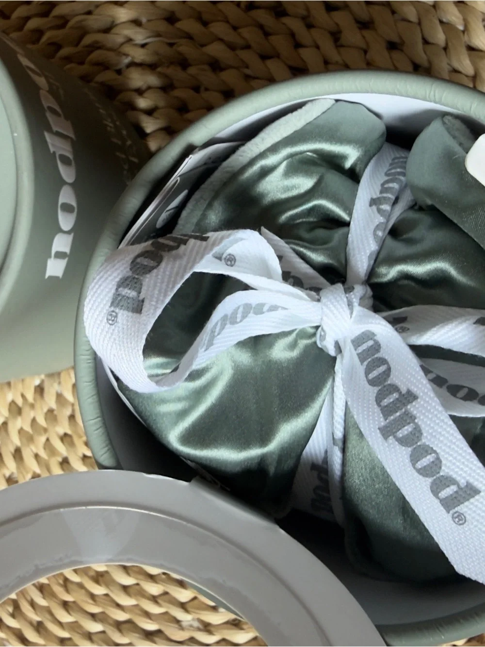 Nodpod Silk Weighted Eye Mask in Sage Green